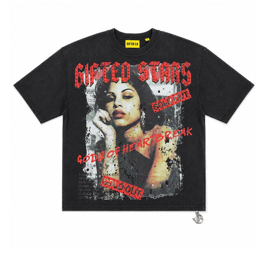 Gifted Stars “Gods of Heartbreak” Vintage Black Graphic T-Shirt