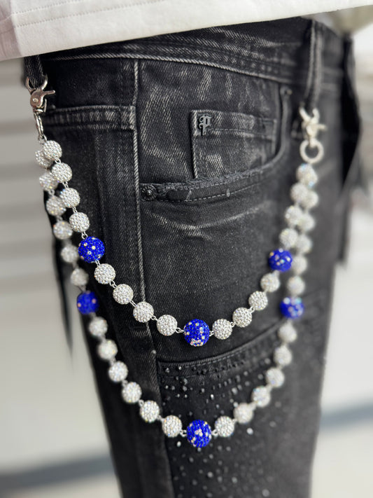 WHITE BLUE V2 WALLET CHAIN