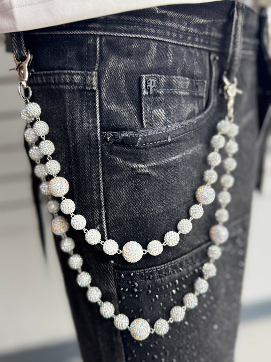 WHITE COLORFUL WALLET CHAIN