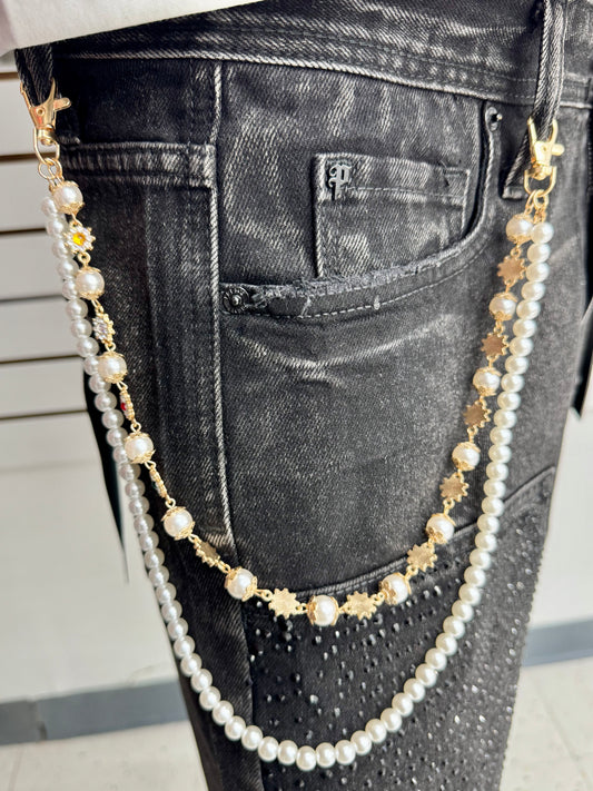 GOLD PEARL WALLE CHAIN