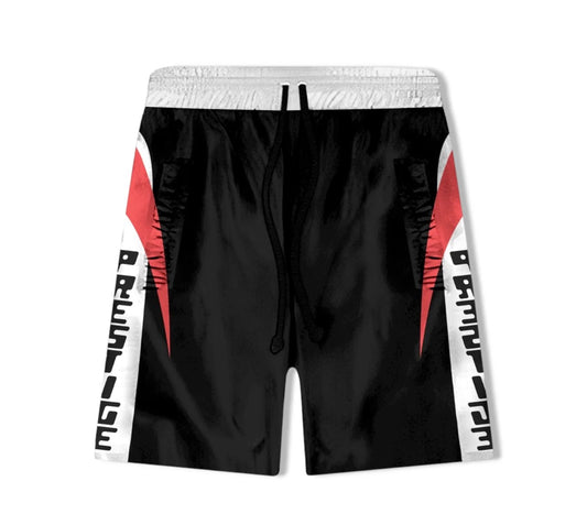 prestige red nylon shorts