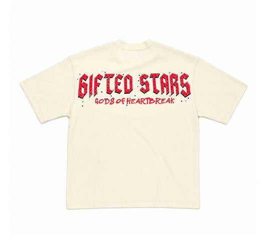 Gifted Stars Gods of Heartbreak Vintage Cream Graphic T-Shirt