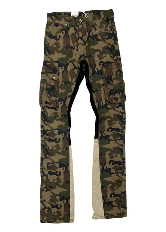 Focus Green Camo Stacked Jeans
